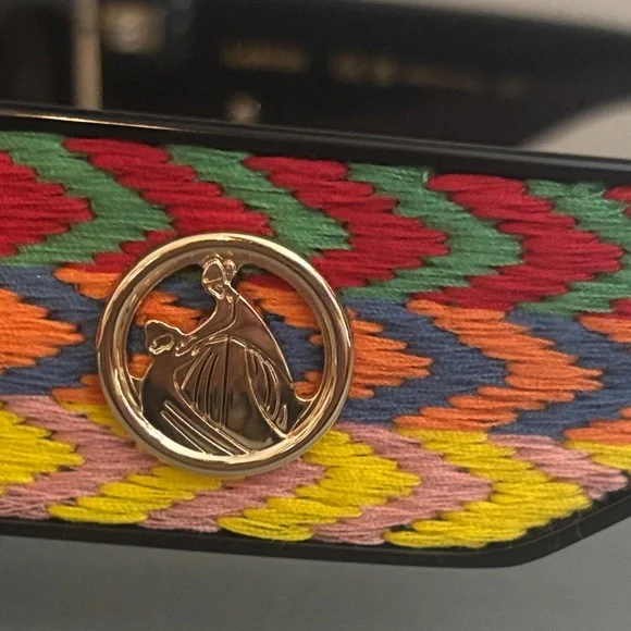 Lanvin Black Sunglasses with Multicolor Chevron Accents - Picture 5 of 9